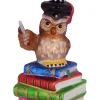 Christbaumornament "Eule als Lehrer auf Bücherstapel" in Bunt - (L)10 cm