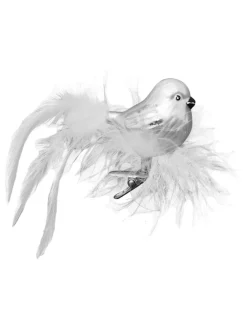 Christbaumornament "Glasvogel" in Weiß - (L)15 cm