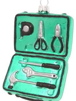 Christbaumornament "Werkzeugkoffer" in Grün - (L)12 cm