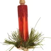Christbaumornamente "Kerze" in Rot - 2 Stück - (H)11 cm