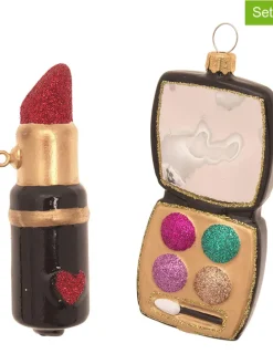 Christbaumornamente "Make-Up" in Bunt - 2 Stück