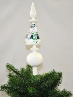 Christbaumspitze Glas 34cm Spitze Bär Krug