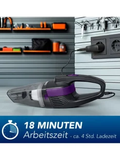 CLEANmaxx Akku-Handstaubsauger - kabel- & beutellos - mit EPA-Filter & LED-Licht