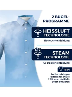 CLEANmaxx Bügler mit Dampffunktion für Hemden & Blusen + Bügler-Aufsatz für