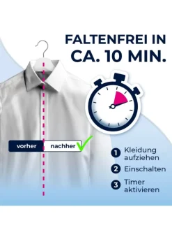 CLEANmaxx Bügler mit Timerfunktion für Hemden & Blusen - silber/schwarz