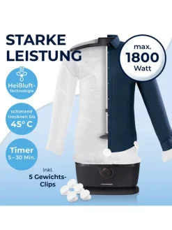 CLEANmaxx Bügler mit Timerfunktion für Hemden & Blusen - silber/schwarz