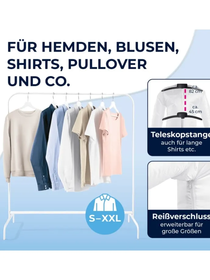 CLEANmaxx Bügler mit Timerfunktion für Hemden & Blusen - silber/schwarz