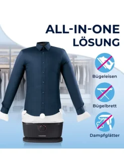 CLEANmaxx Bügler mit Timerfunktion für Hemden & Blusen - silber/schwarz