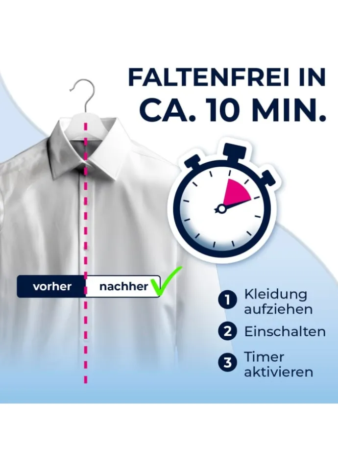 CLEANmaxx Bügler mit Timerfunktion für Hemden & Blusen - Blau