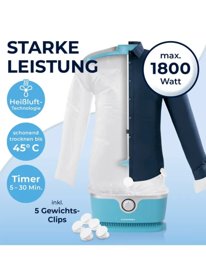 CLEANmaxx Bügler mit Timerfunktion für Hemden & Blusen - Blau
