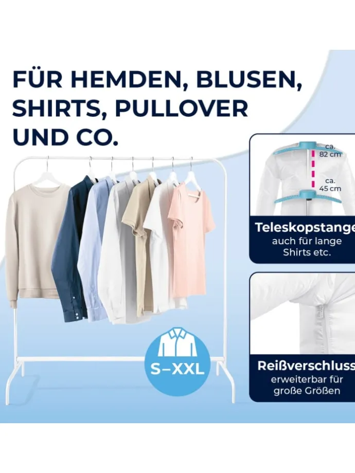 CLEANmaxx Bügler mit Timerfunktion für Hemden & Blusen - Blau