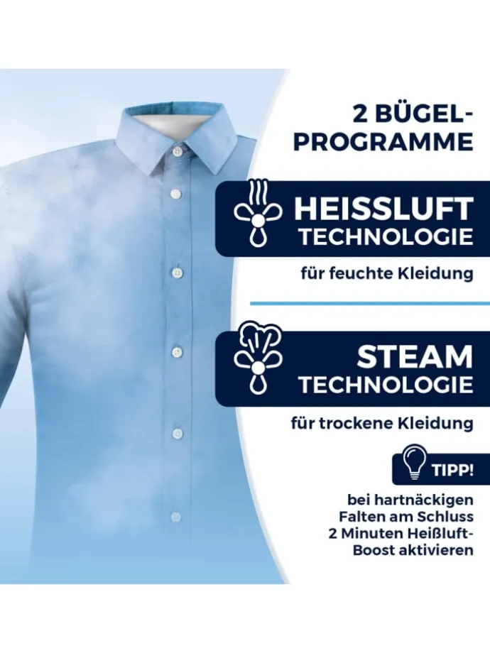 CLEANmaxx Hemdenbügler PRO STEAM - automatisch auffrischen, trocknen und bügel