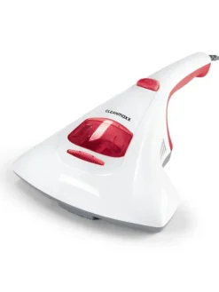 CLEANmaxx Milben-Handstaubsauger mit UV-C-Licht inkl. 2 Ersatzfilter - weiß/rot