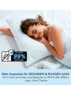 CLEANmaxx Milben-Handstaubsauger mit UV-C-Licht inkl. 2 Ersatzfilter - weiß/rot