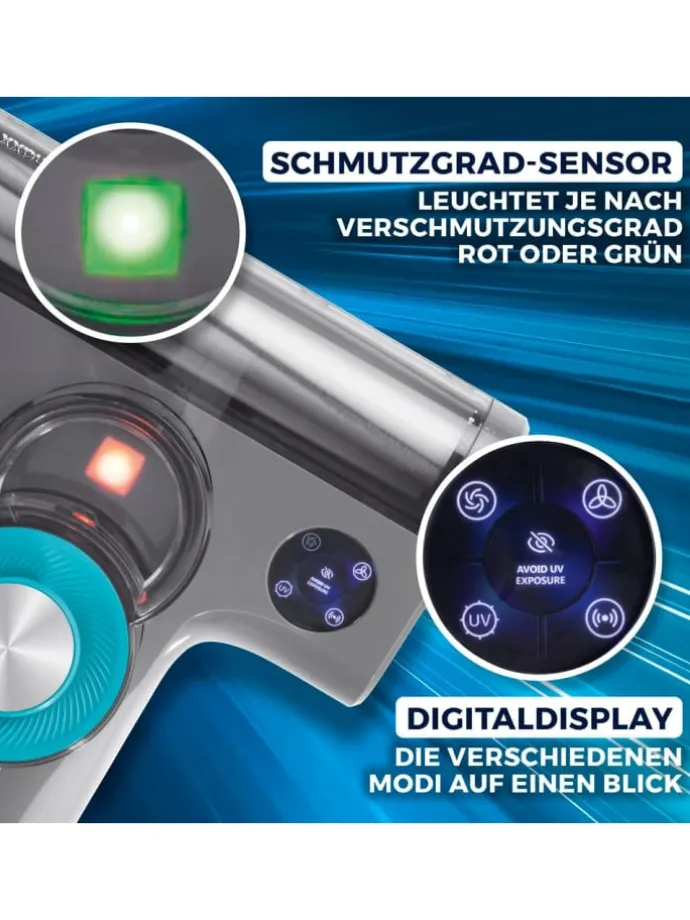 CLEANmaxx Milben-Handstaubsauger mit UV-C-Licht 450W grau/blau