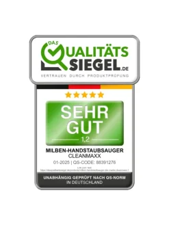 CLEANmaxx Milben-Handstaubsauger mit UV-C-Licht 450W grau/rot