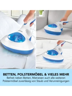 CLEANmaxx Milben-Handstaubsauger mit UV-C-Licht - blau/weiß
