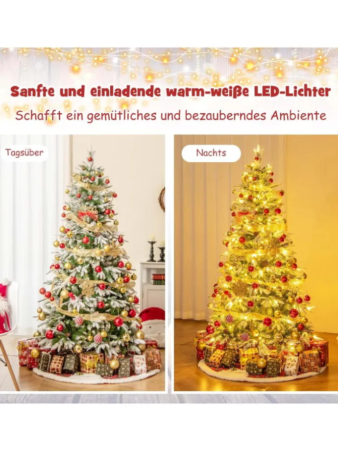 190cm Künstlich PE Weihnachtsbaum LED in Grün