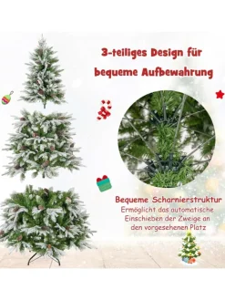 190cm Künstlich PE Weihnachtsbaum LED in Grün