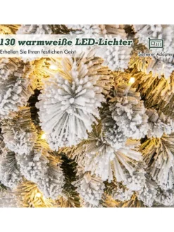 150cm Künstlich Weihnachtsbaum mit Beleuchtung in Weiß