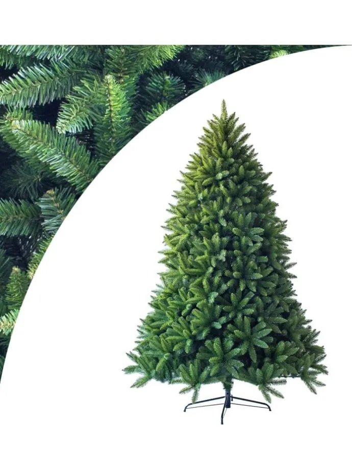 180cm Künstlicher Weihnachtsbaum mit Metallständer in Grün