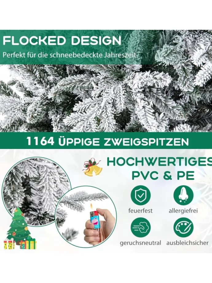 210cm Künstlicher Weihnachtsbaum in Grün