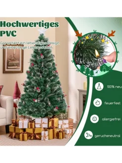 180cm Künstlicher Weihnachtsbaum mit Beleuchtung in Grün