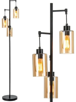 164cm Standleuchte in Schwarz