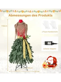 150cm Weihnachtsbaum in Schneiderpuppen-Optik in Bunt