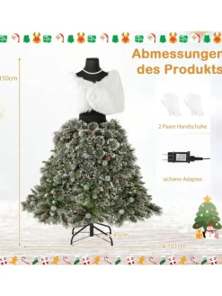 150cm Weihnachtsbaum in Schneiderpuppen-Optik in Grün