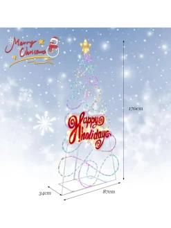 170cm Weihnachtsbaum mit 216 LEDs in Bunt