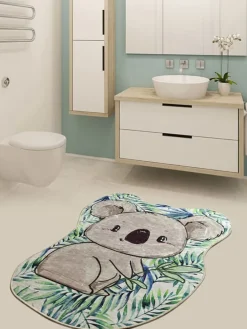 Colorful Cotton Badematten in grau_grün