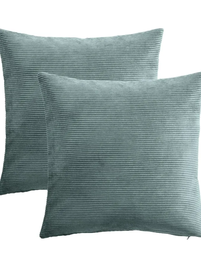 Cord Kissenhülle 2er-Pack Glasgow in jade