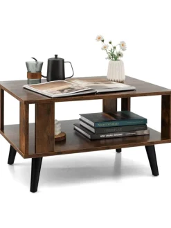 Couchtisch 2 Ebenen 70x50x41cm in Braun