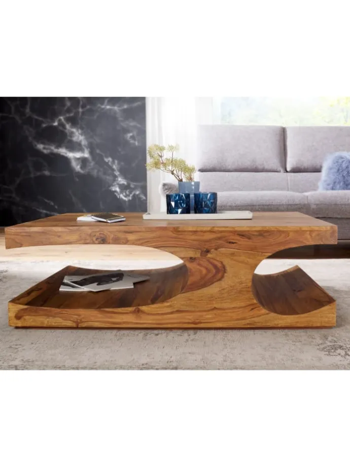 Couchtisch BOHA Massiv-Holz 118 cm breit Wohnzimmer-Tisch in Massivholz