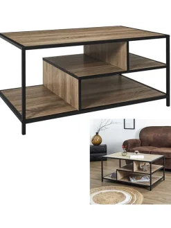 Couchtisch "Edison" in Braun - (B)90 x (H)42 x (T)55 cm