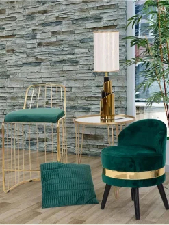 Couchtisch in Gold - (H)58,5 x Ø 50 cm