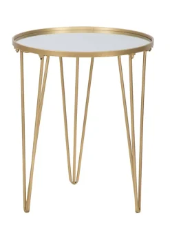 Couchtisch in Gold/ Weiß - (H)49 x Ø 40 cm