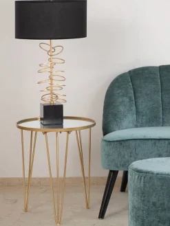 Couchtisch in Gold/ Weiß - (H)49 x Ø 40 cm