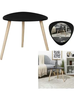 Couchtisch in Schwarz/ Hellbraun - (B)48 x (H)46 cm