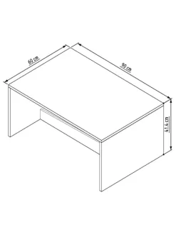 Couchtisch in Weiß - (B)90 cm - (H)41,4 cm - (T)60 cm