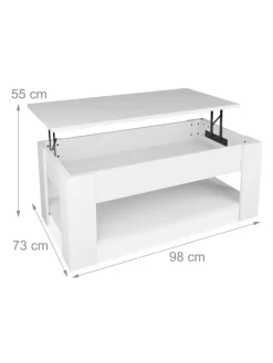 Couchtisch in Weiß - (B)98 x (H)42 x (T)50 cm