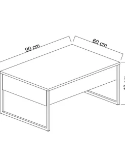 Couchtisch in Weiß/ Silber - (B)90 x (H)60 x (T)40 cm