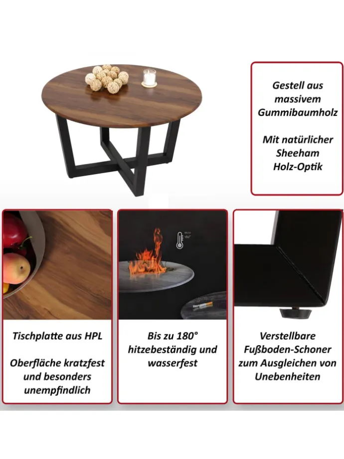 Couchtisch MCW-M61 Laminat Melamin Ø80cm