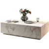 Couchtisch modern rechteckig 120x75 cm Marmoroptik in Weiß