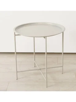 Couchtisch "Rocko" in Beige - (H)46 x Ø 46 cm