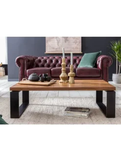 Couchtisch WL5.650 115x35x60 cm Massiv Holz Sofatisch mit