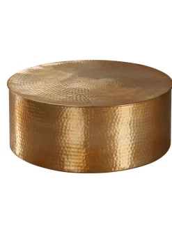 Couchtisch 75x31x75 cm Aluminium Beistelltisch Orientalisch