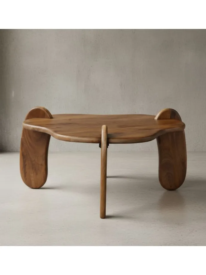 Couchtisch 78x78x39,5 cm Mango Massivholz Walnussfarben Sofatisch