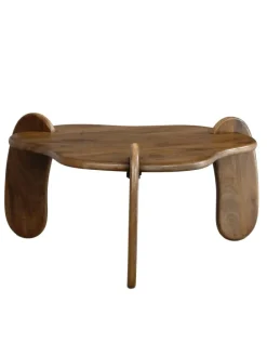 Couchtisch 78x78x39,5 cm Mango Massivholz Walnussfarben Sofatisch